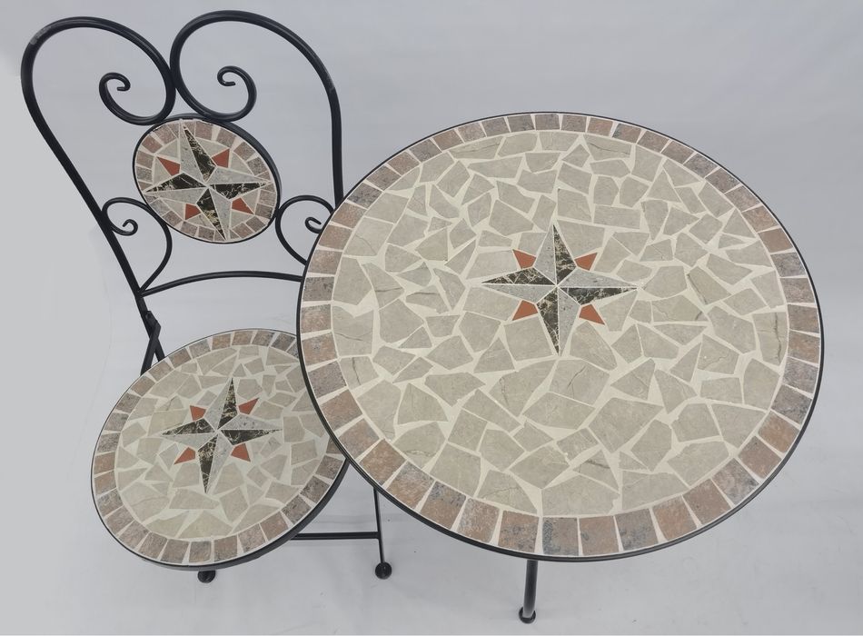 Produse noi !Set masa si 2 scaune terasa metal si mozaic