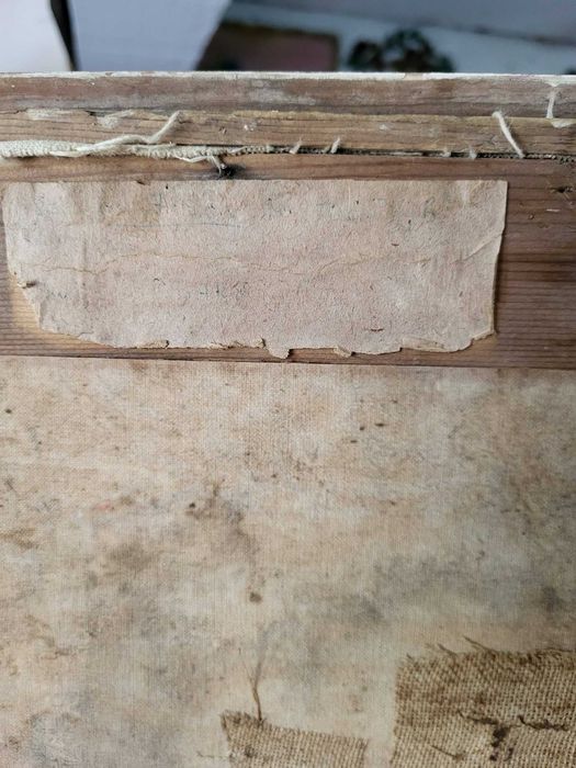 Pictură ulei pe pânză, semnată cu inițiala AB