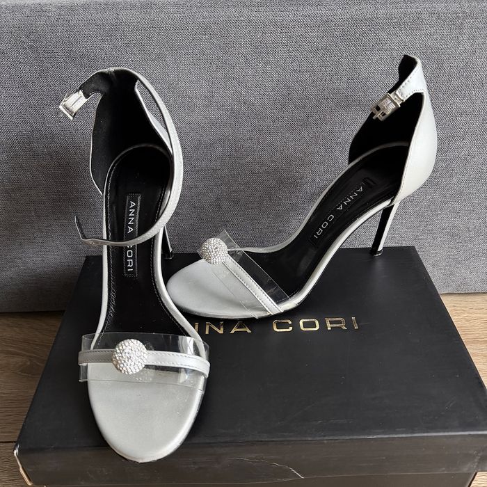 Sandale piele argintii Anna Cori, marime 37