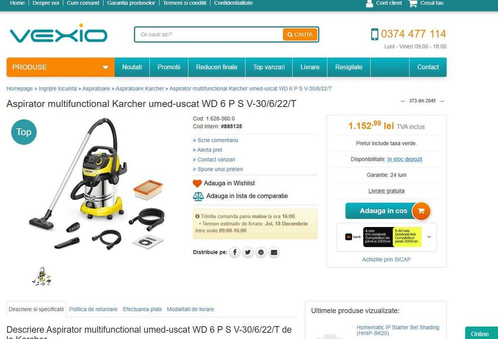 Aspirator multifunctional Karcher umed-uscat WD 6 P S V-30/6/22/T