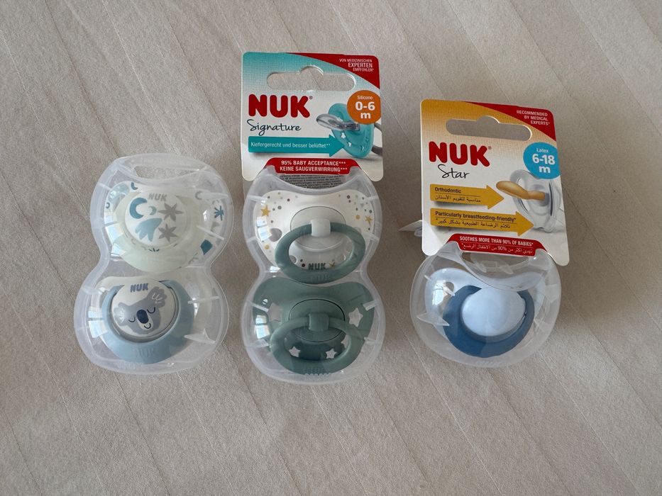 Залъгалки Nuk с ортодонтска форма - тренира устните, езика и челюстта