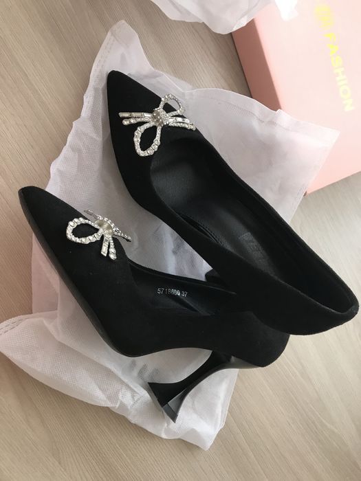 Туфли замшывые чёрные