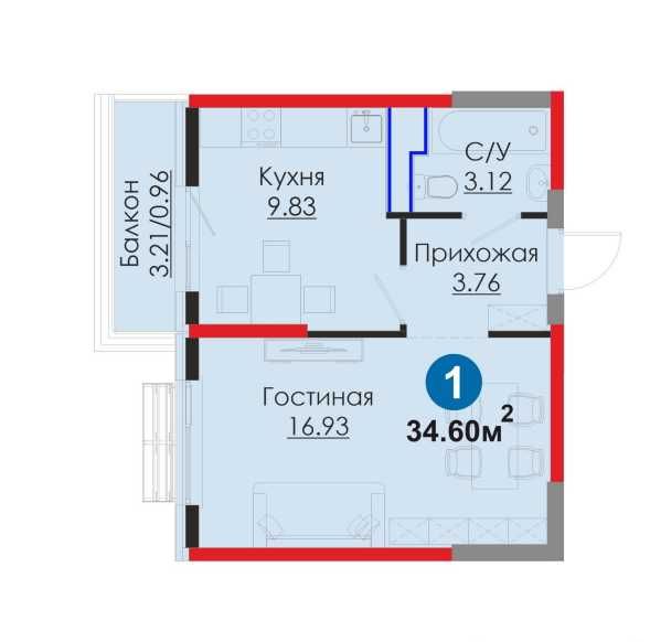 1 комн | 34,6 м² | 4/11 | Ипотека Мирабад | Рядом Alfraganus (KS)