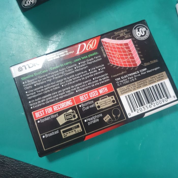 Аудиокассеты TDK D60, 10 шт