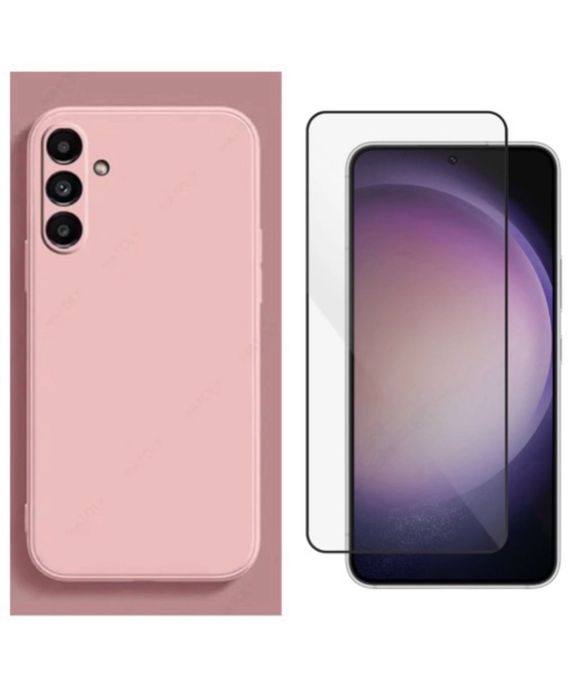 Husa Silicon Catifea si Folie Sticla Samsung S20/S21/S23/S24/S25 FE