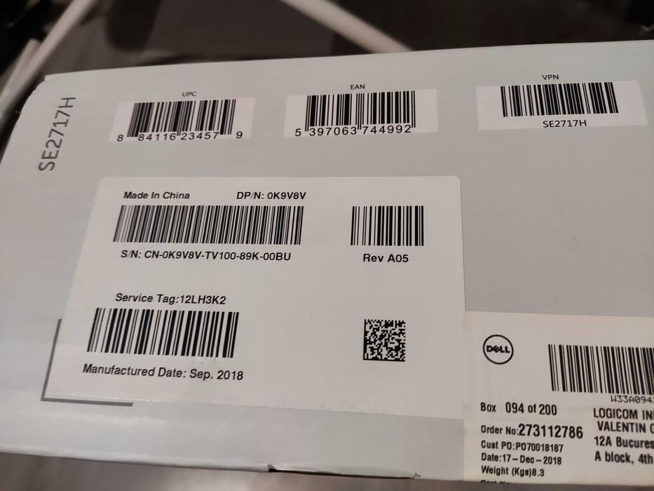 Monitor Dell SE2717H 27" IPS Full HD 75Hz AMD FreeSync