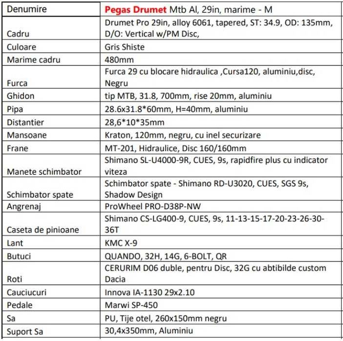 Bicicleta MTB Dacia by Pegas