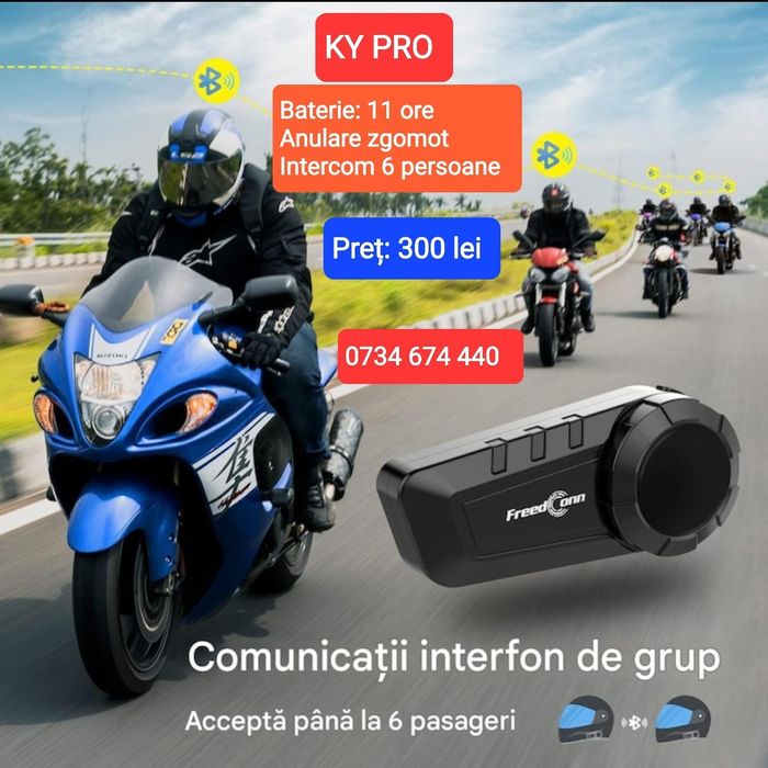 Casca Bluetooth MOTO, Intercom, Camera 2K, Anulare zgomot