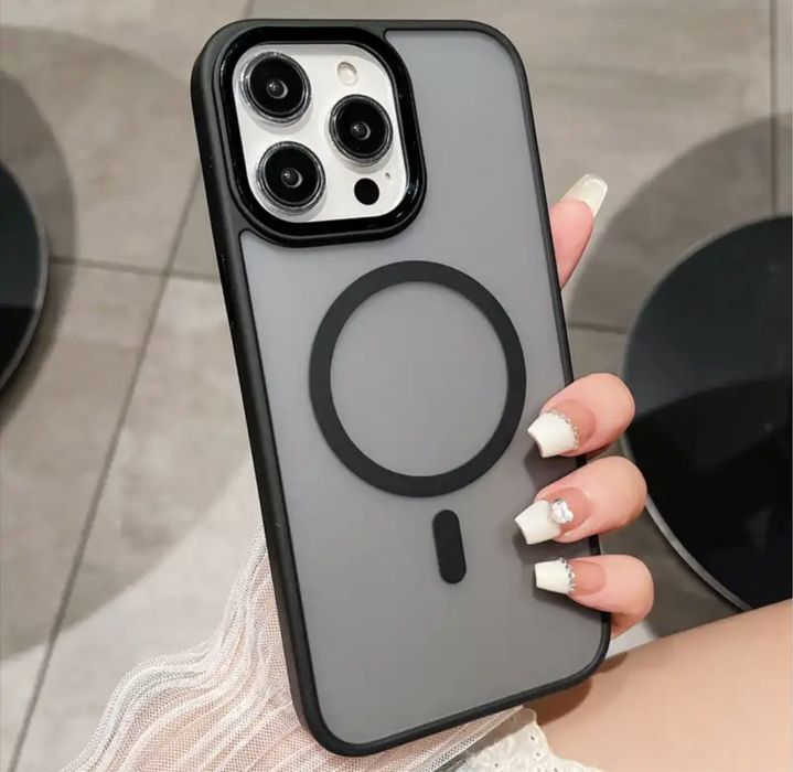 Iphone 14/15/16/PRO/MAX/PLUS Husa Magsafe Border TPU Spate PC Matte