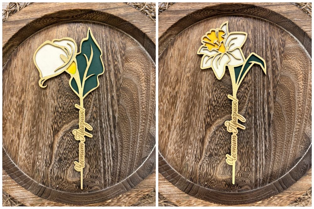 Персонализирани, ръчно рисувани, дървени цветя за различни поводи