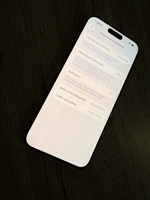 Iphone 15 pro max 256gb Natural КАТО НОВ 1г гаранция