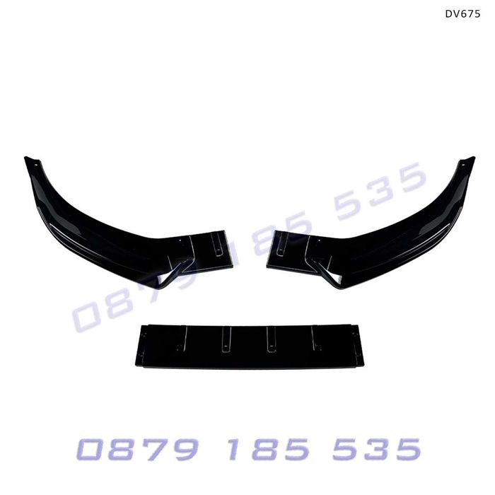 Лип спойлер за предна броня VW Golf 8.5 Standard 2024+ черен гланц DV675 тунинг голф  tuning lip spoiler