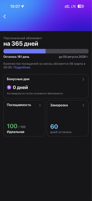 Продам абонемент 1FIT на 6 месяцев (180 дней)