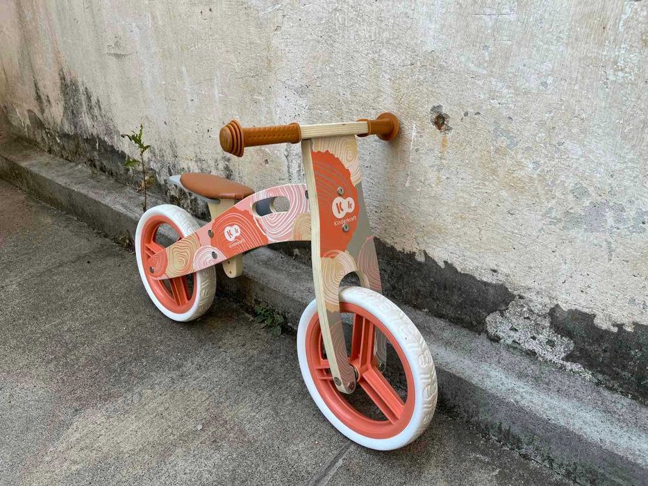 Дървено колело за баланс Kinderkraft, розово