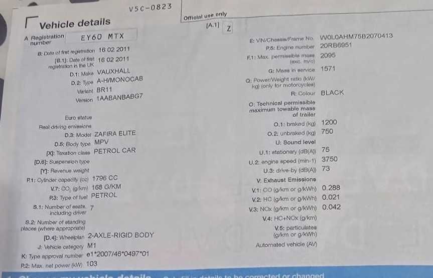 Opel Zafira provenienta UK