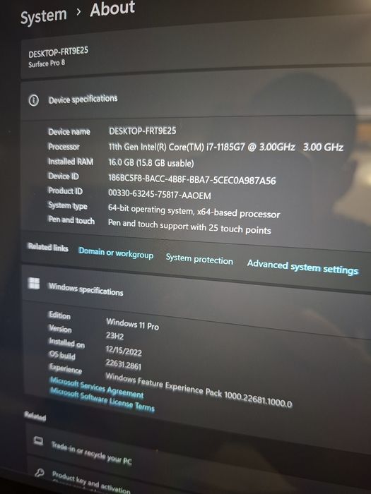 Tableta Microsoft Surface pro 8 i7 11th