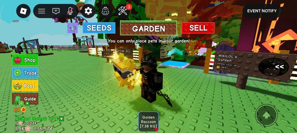 Питомцы в Grow a garden