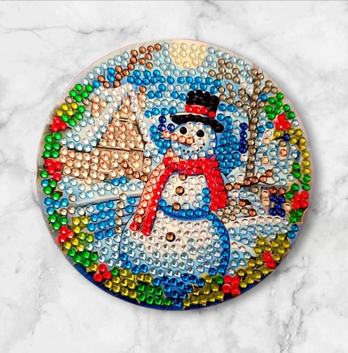 Suporturi pentru cană stil mozaic cu diamante de Crăciun