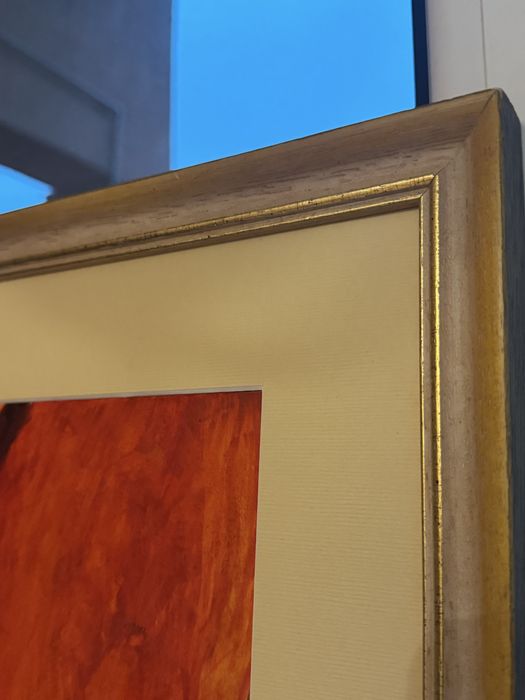 “Композиция в червено и охра” Картина с акварелна техника