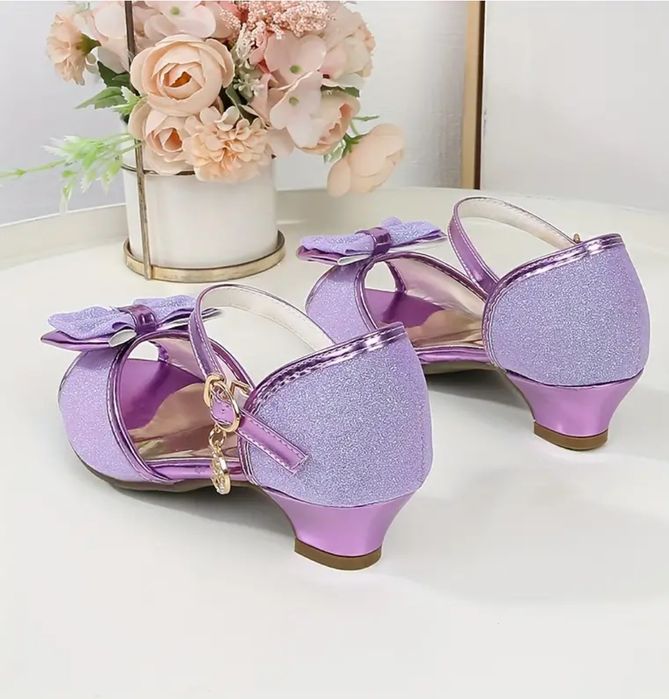 Лилави детски официални сандали