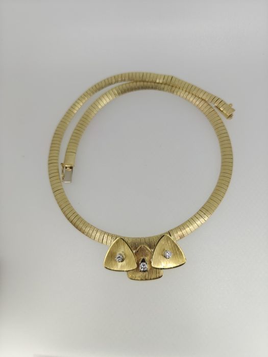 Colier aur 14k 36.93gr cu diamante naturale (r)