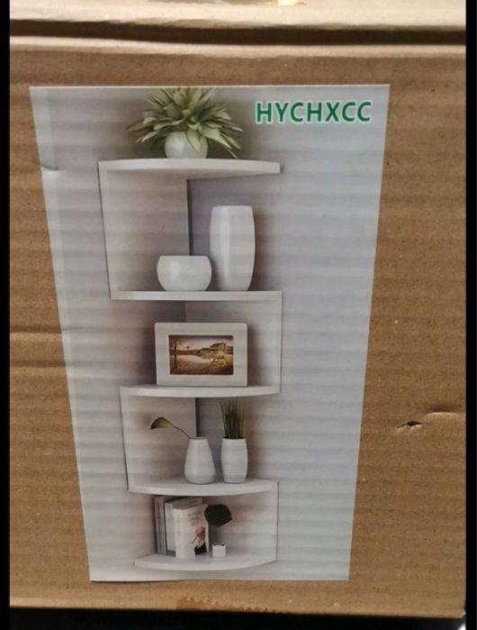 Ъглова етажерка за съхранение с 5 рафта