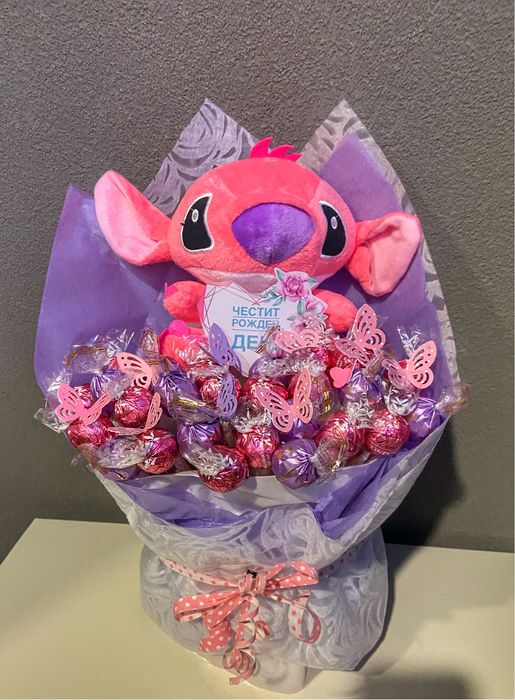 Букет със Стич и бонбони