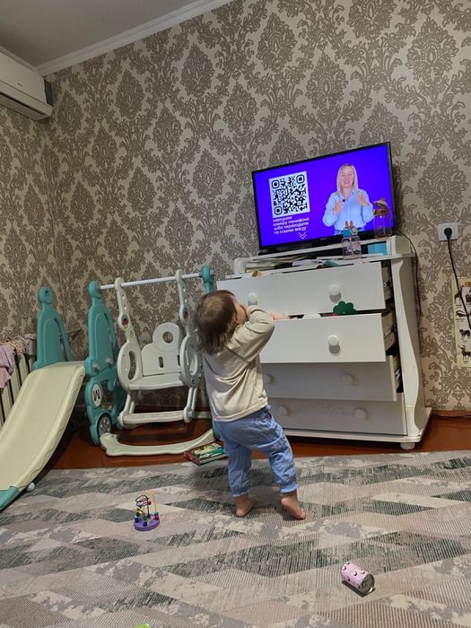 Горка с качелей новая