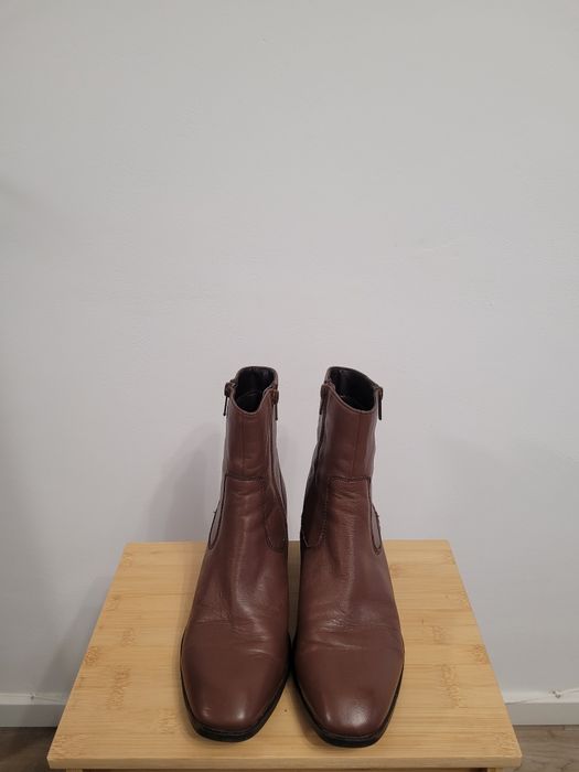 Ghete maro din piele, marimea 38-38,5