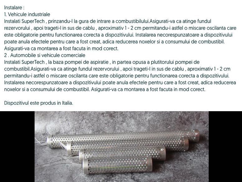 Dispozitiv reducere consum combustibil si noxe auto-SuperTech 4 modele