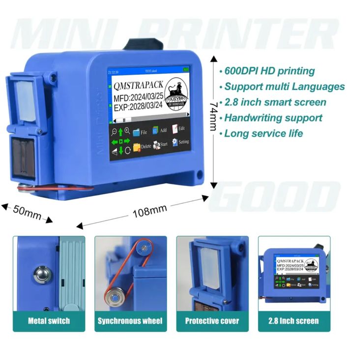 Маркиратор каплеструйный ручной дата сана датер QR штрих код принтер