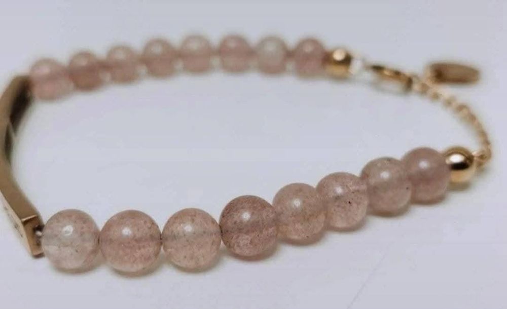 Bratara "Inspire Me Bracelets", placata cu aur roz de 14k si cuart roz