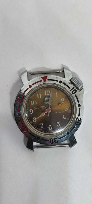 Винтидж Восток КОМАНДИРСКИ механичен водоустойчив часовник 17 камъка