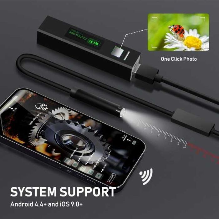 Безжичен ендоскоп камера за телефон с iOS и Android 720p 5м кабел