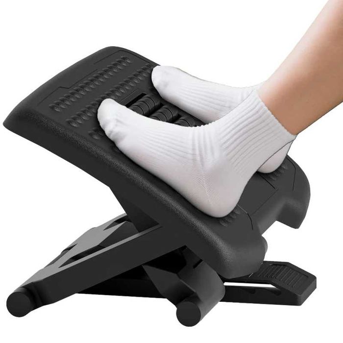 HOMCOM Ергономична поставка за крака, регулируема, масажна повърхност