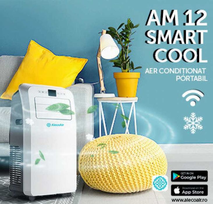 Aer conditionat portabil AlecoAir AM12 Smart Cool – 12 000 BTU • Wi-Fi