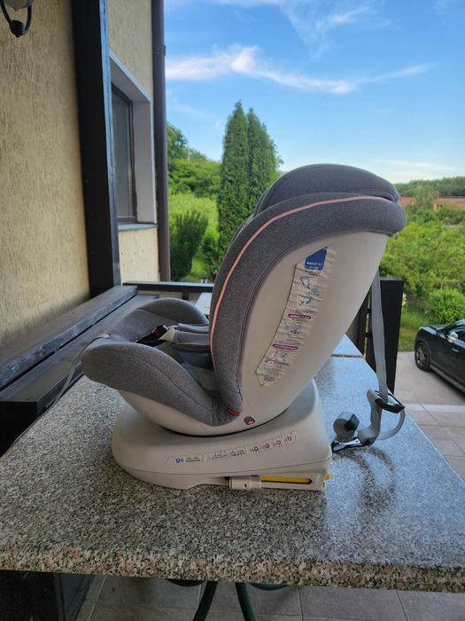 Scaun masina cu Isofix Buf Boof gri cu roz deschis