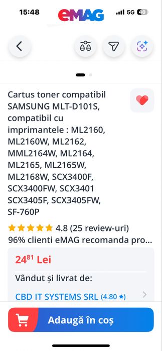 Vand imprimanta laser Samsung SF-760P, A4 plus cartus nou