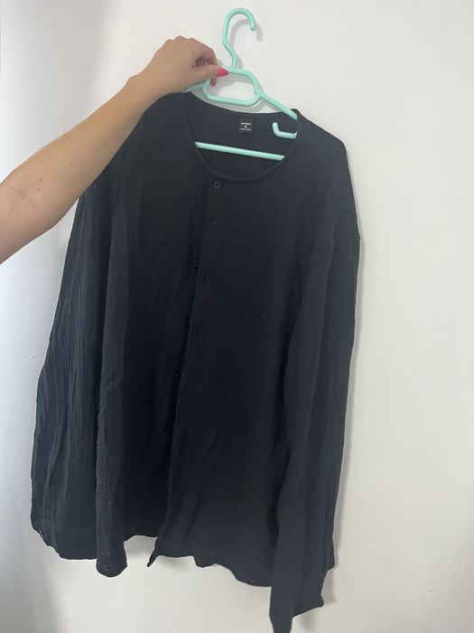 Camasa neagra fara guler Shein