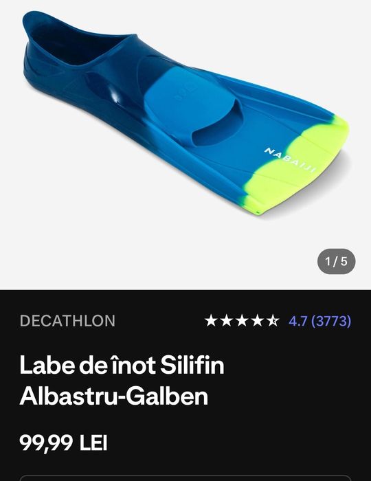 Labe de înot Silifin Albastru-Galben
