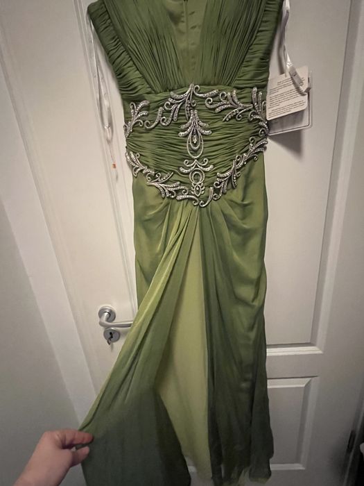 Rochie lunga matase naturala, model unicat, de designer, cu etichete