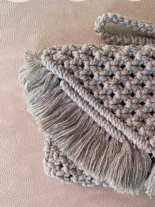 Clutch handmade, geanta plic macrame