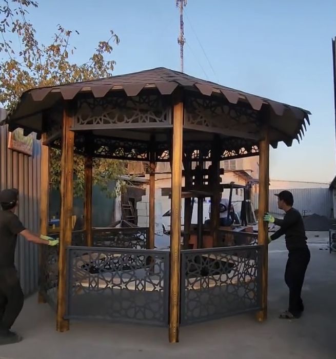 Металлические беседки и навес besedka naves matal konstruksiya