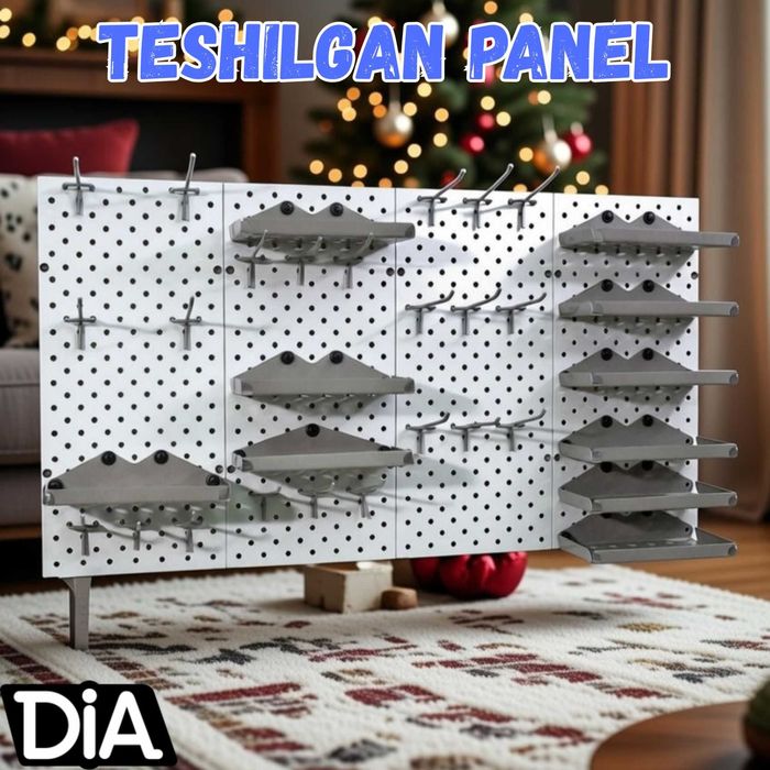 Teshilgan panel, перфопанель, do'konda ilgaklar uchun panel