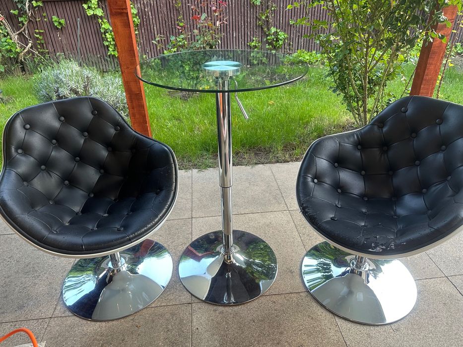Fotolii rotative  și masă inox cu înălțime reglabilă