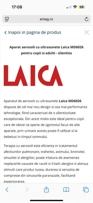 Aparat de aerosol Laica