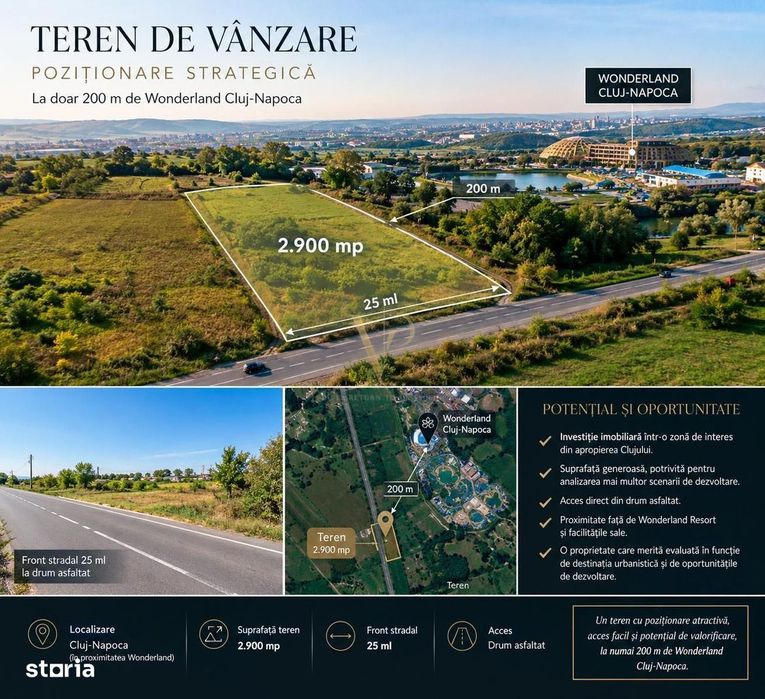 Teren intravilan | 2900 mp | front 25 m | Wonderland