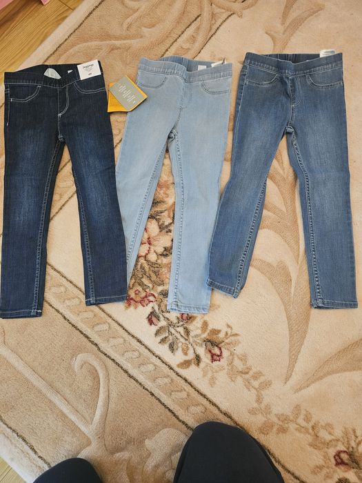 Set 3 perechi jeggings,colanti pantaloni elastici fete 104 3-4 ani noi