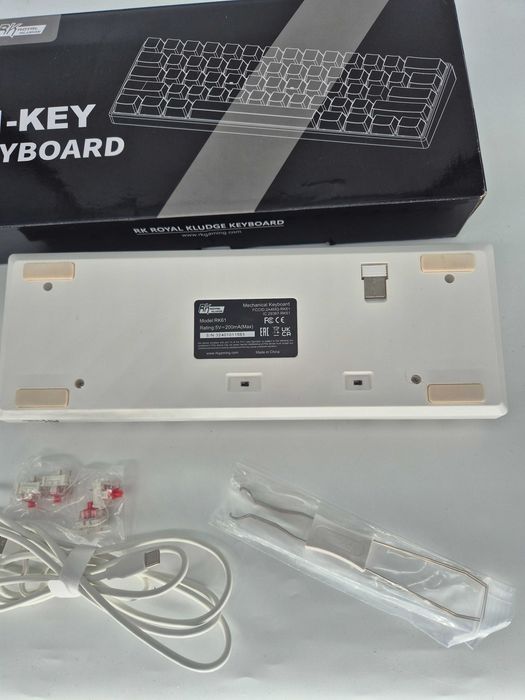 Tastatura Mecanica Royal Kludge RK61 White (Layout DE) - Red Switch