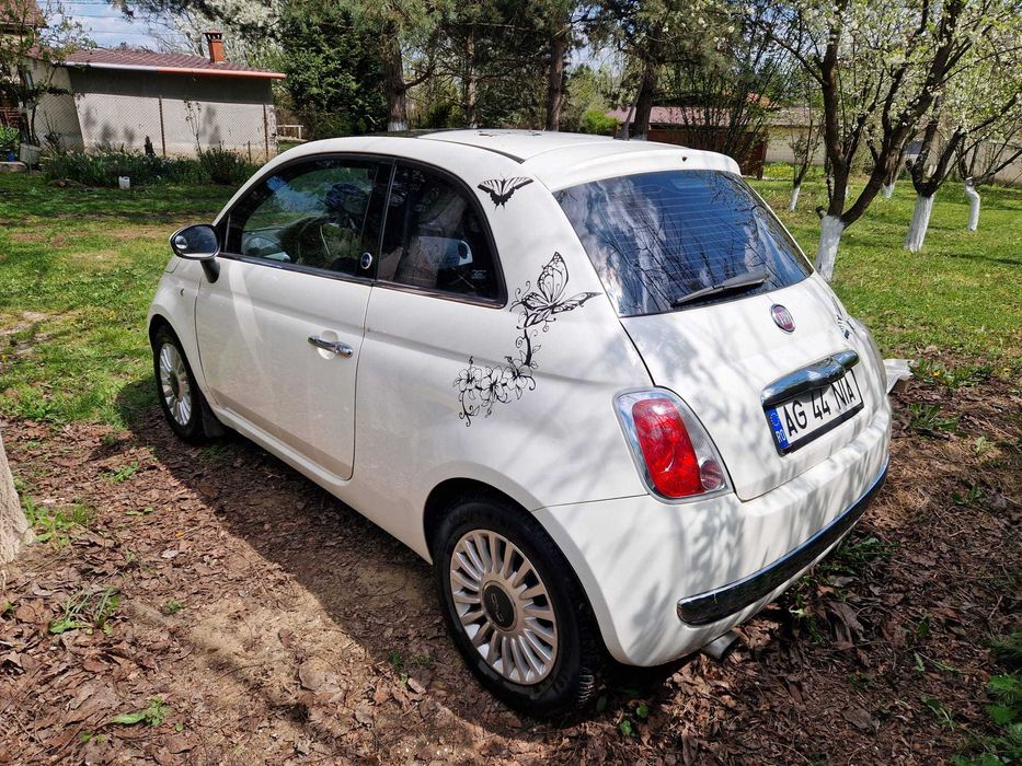 Vand Fiat 500 Plafon Panoramic Trapa, Alb, Intretinut, Servo City, 1.2 Benzina Proprietar Stare Buna